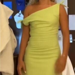 Showpo Yellow Asymmetrical One-Shoulder Bodycon Dress